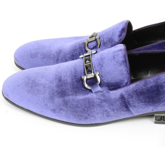 ALDO Men’s 12 Purple Suede Leather Bowtie Slip-On Loafer Horse-bit Preppy Gothic main image 7